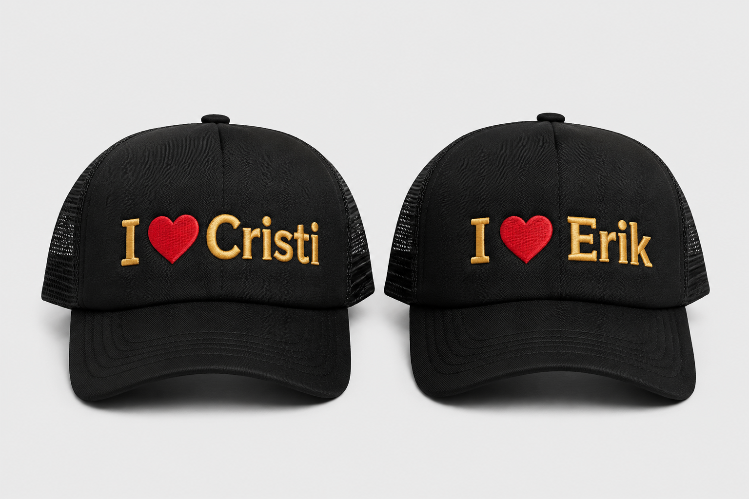 Gorras bordadas para pareja