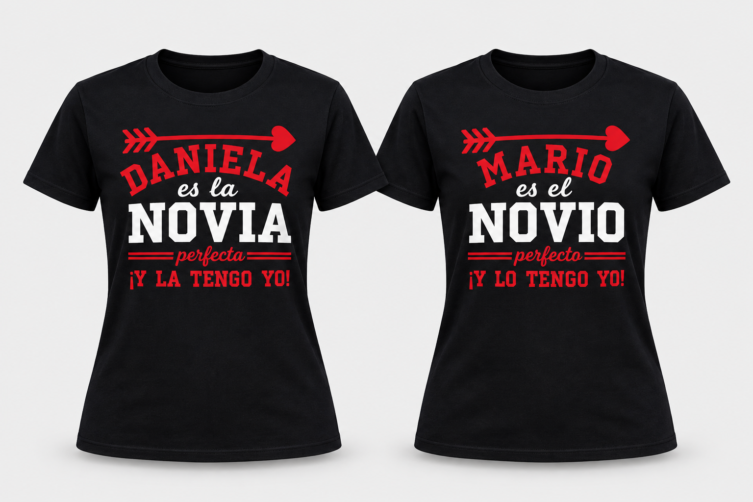 Playeras para Pareja con Nombres